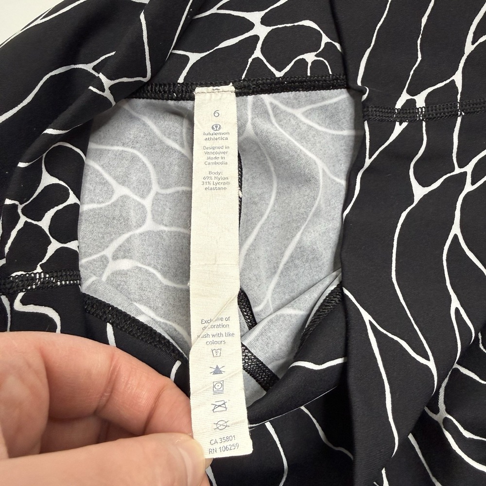 Lululemon Wunder Under Radiate‎ Rose Alpine Leggings Full-on Luxtreme Sz 6 Black - Picture 10 of 13